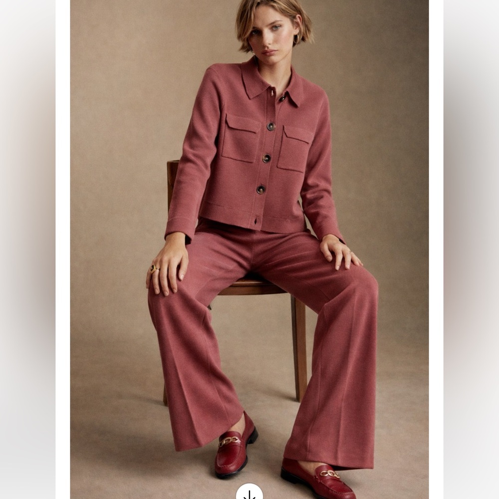 SEZANE SET WOOL Betty Cardigan Matthew Pants szM NEW Rosewood PriceFirm